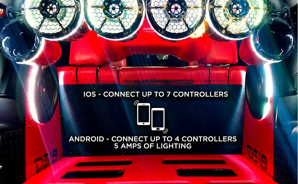 DS18 LED-BTC RGB LED Lights Bluetooth Control (Works with android and iPhone)