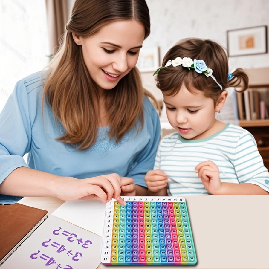 ​Multiplication Table Game Rainbow Learning Mat 12x12, Educational Math Chart...