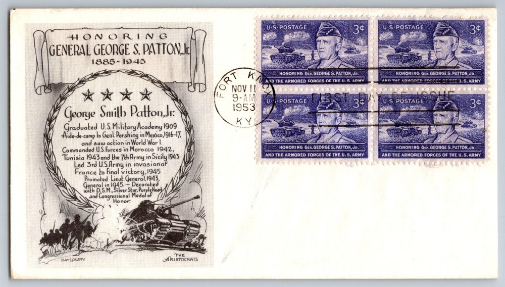 #1026 General George S. Patton Block FDC AristocratsCachet