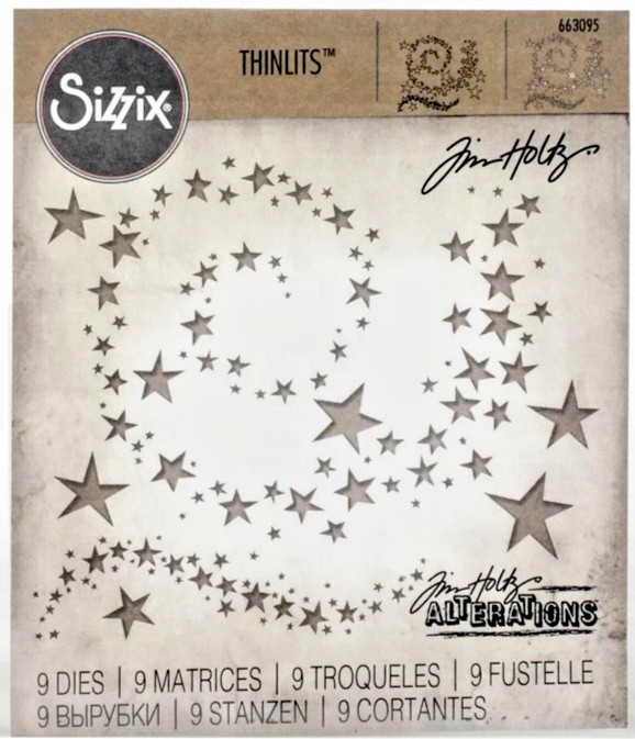 Swirling Stars Sizzix Thinlits Thin Metal Star Die Set by Tim Holtz 663095 NEW!