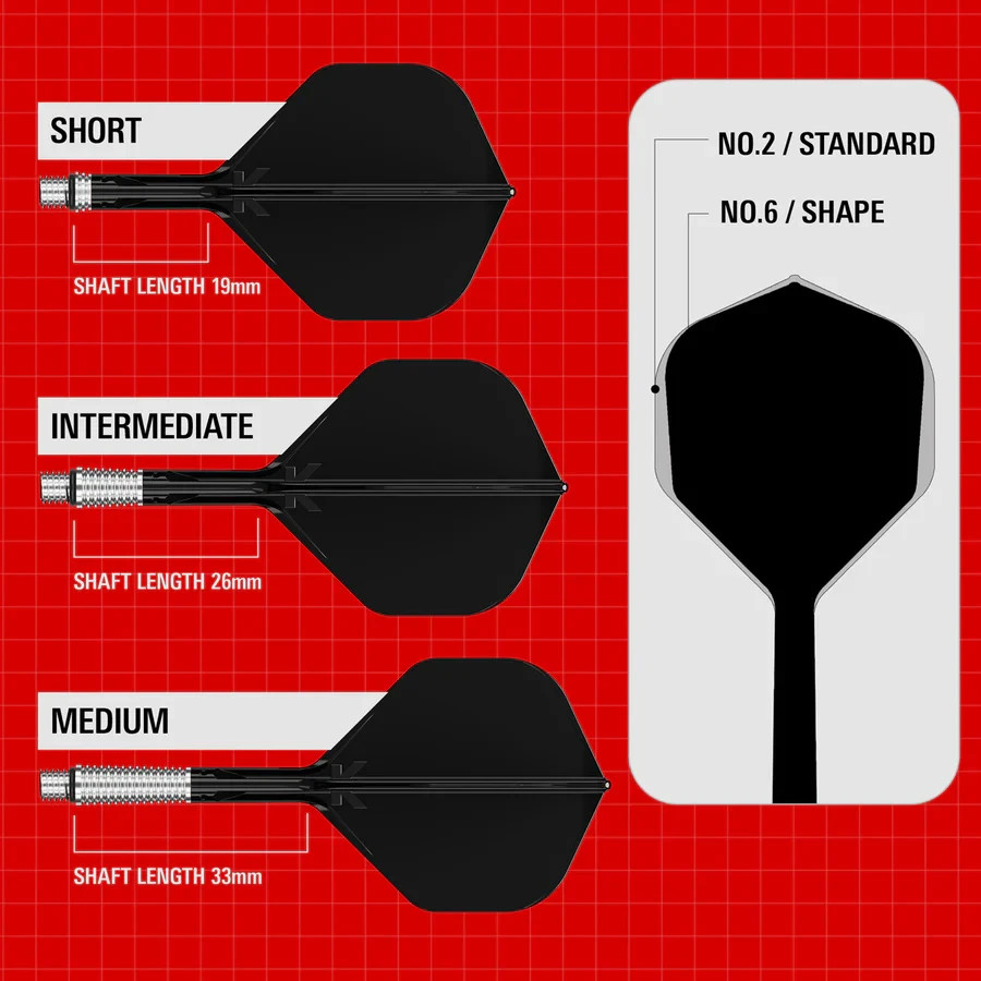 NO2 STANDARD CLEAR MEDIUM TARGET K-SHIFT 1 PIECE SHAFT AND FLIGHT