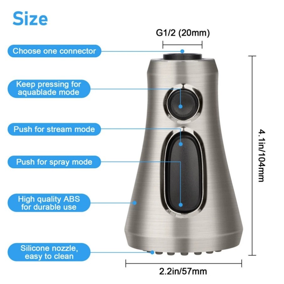 Kitchen Faucet Head Replacement,Pull Down Kitchen Spray Head Sink Spray Nozzle
