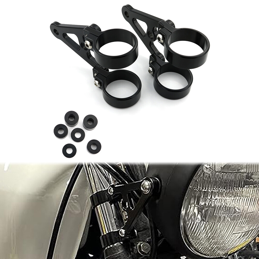 Headlight Mount Bracket Round Ear Head Lamp Holder Fit For 38mm Fork Tubes