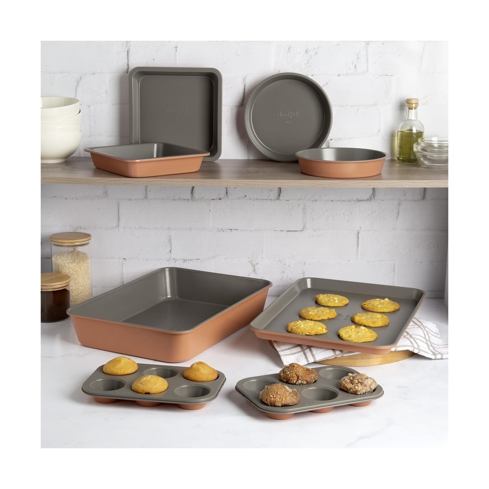 Goodful All-In-One Nonstick Bakeware Set, Stackable and Space Saving Design i...