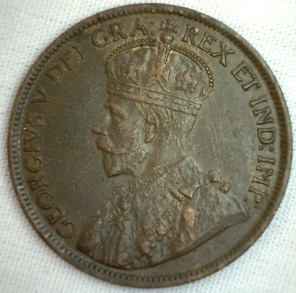 1916 Copper Canadian Large Cent Coin 1-Cent Canada AU Almost Uncirculated