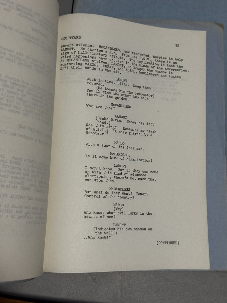 DC THE SHADOW SCRIPT & TREATMENT ORIGINAL TYPED 1970-71 UNPRODUCED TV PROJECT