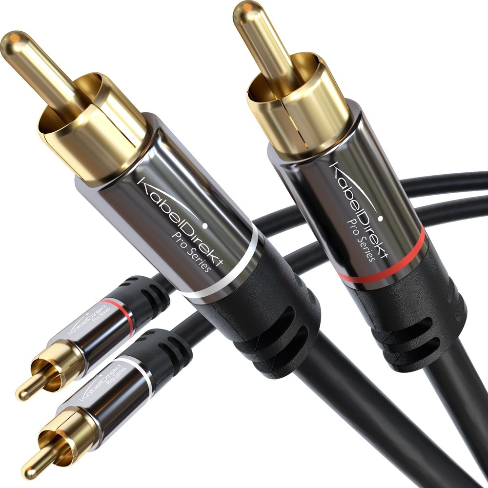 CableDirect – 6ft RCA/Phono Cable, 2 × 2 Plugs, Stereo Audio Cable, Practical...