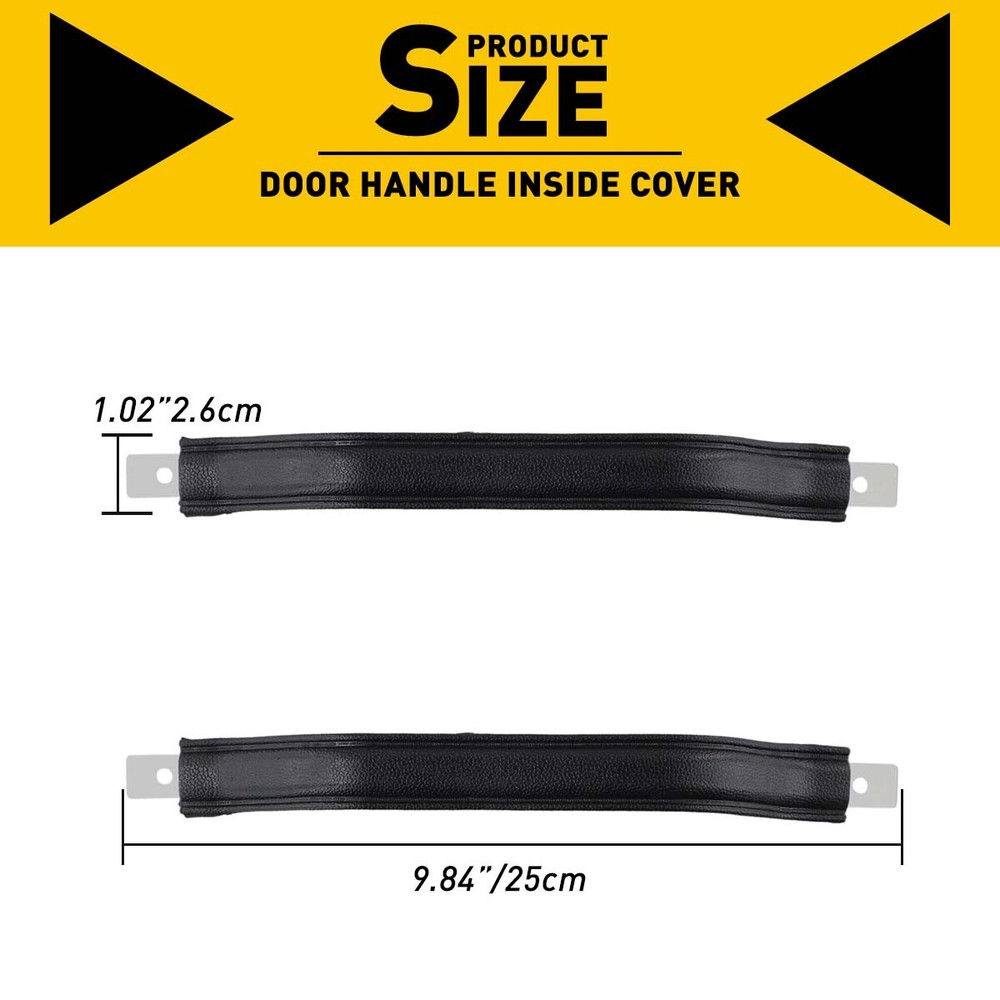 Black Strap Interior Inside Door Pull Handle Set Pair FIT FOR 87-95 YJ WRANGLER