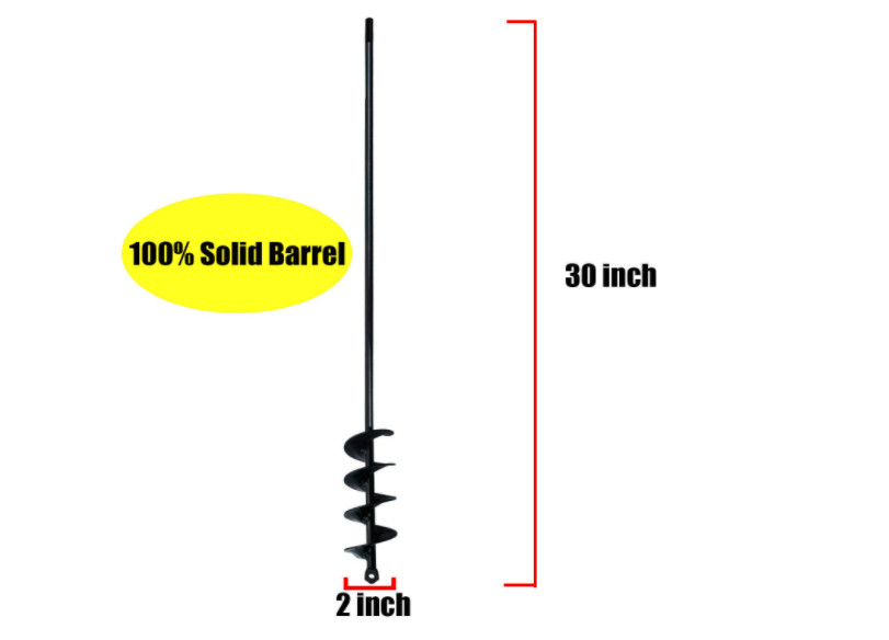 Auger Drill Bit Planting Bulb Bedding Planter Garden Solid Barrel Hole Digger