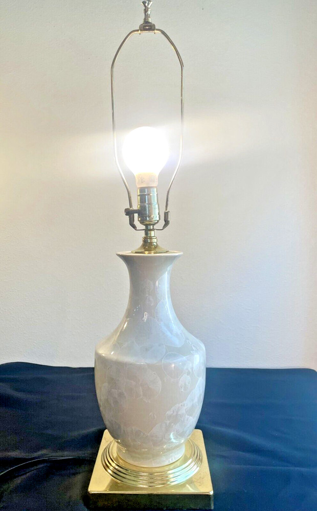 Vintage Crystalline Glazed Ceramic Table Lamp