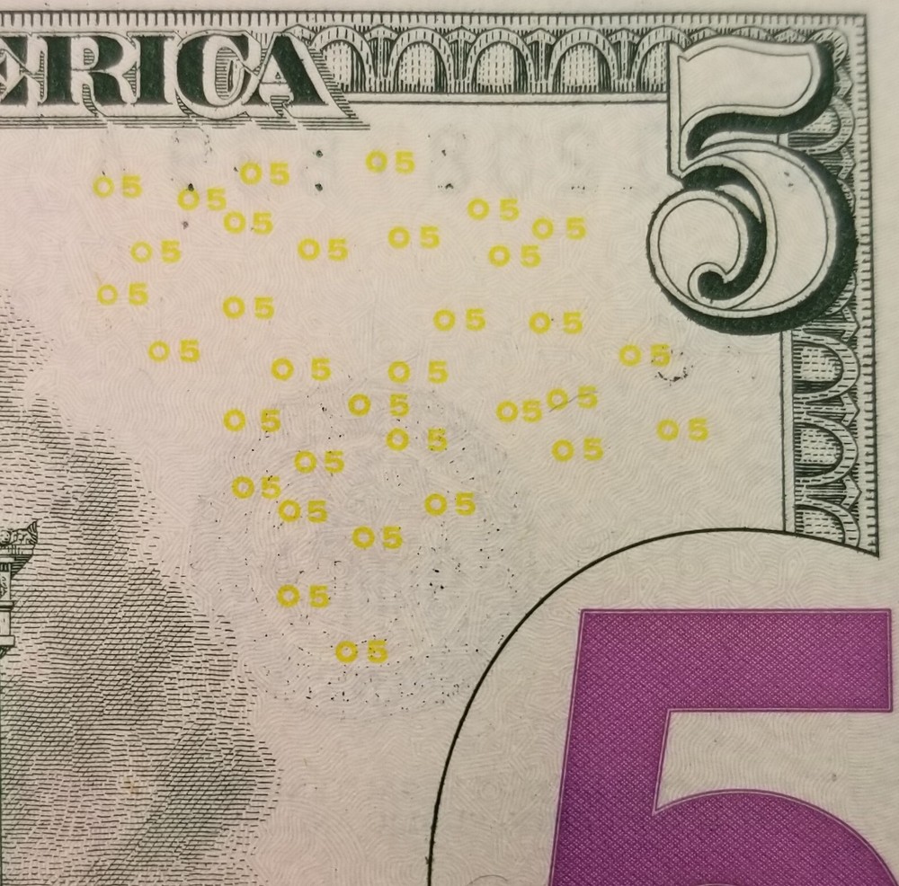 Ink Transfer FIVE Dollar Bill Over Ink Error Series Number QF 2021 $5 Note
