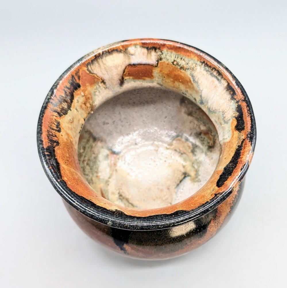 Studio Pottery Planter Pot Round Signed Tom Kauffman Ceramic 1970