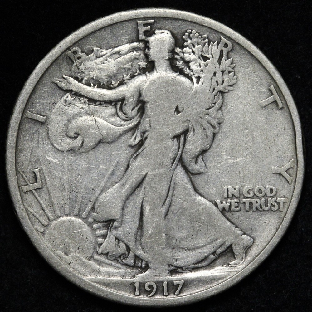 1917 Walking Liberty Silver Half Dollar FINE E340 ZKCA