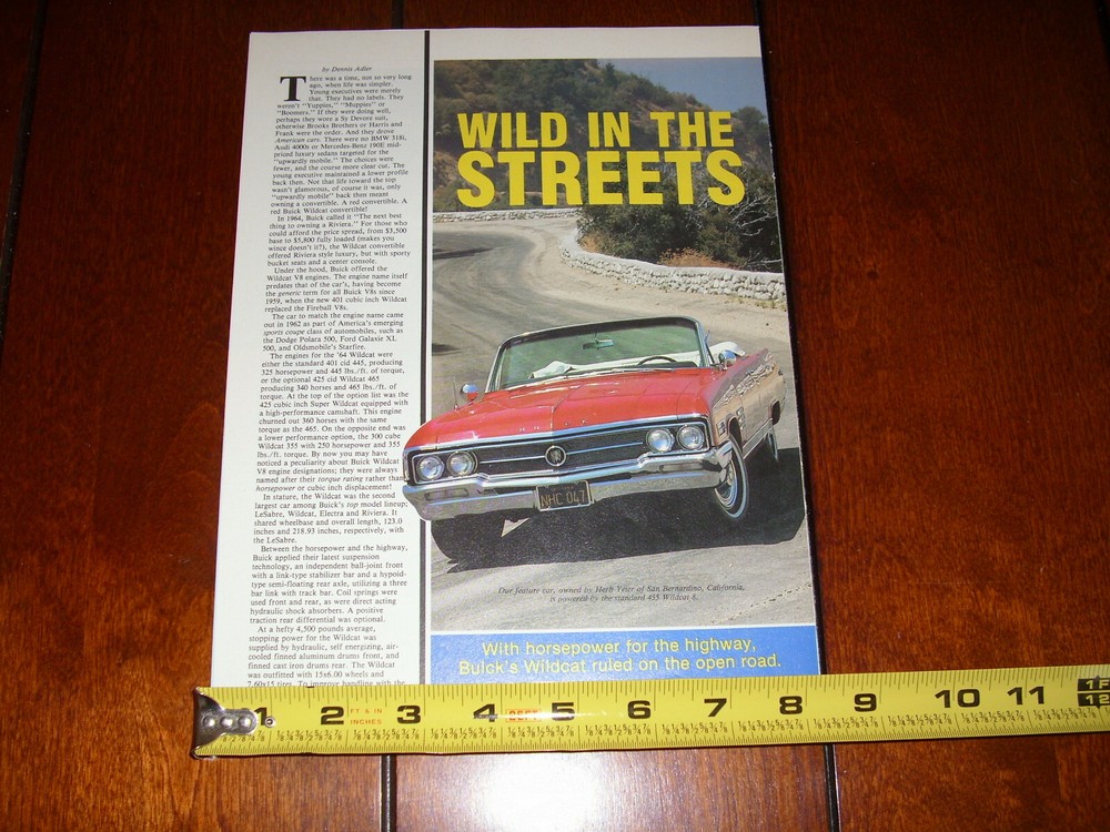 1964 BUICK WILDCAT ORIGINAL 1986 ARTICLE