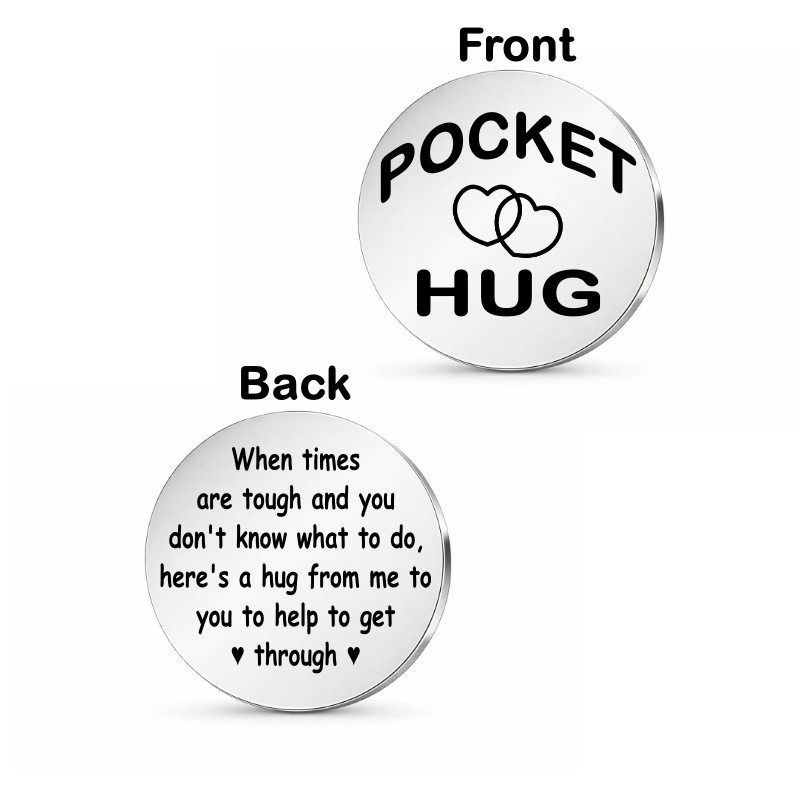 Engraved Pocket Hug Token Keychain – Emotional Keepsake Gift for Difficult Days