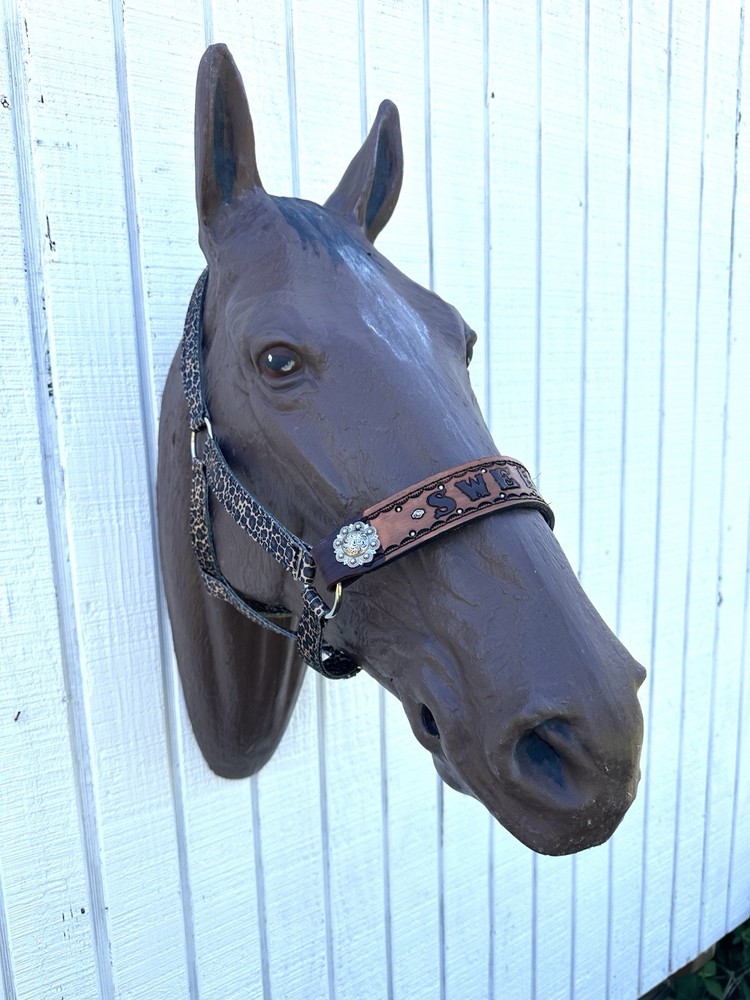 Personalized Nylon Horse Halter Cheetah