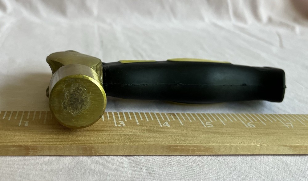 One Pound Stubby Solid Brass Ball Peen Hammer