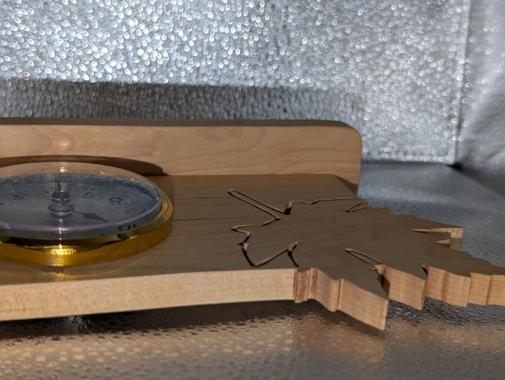 Handmade scrollsawn Wood Maple Leaf Clock