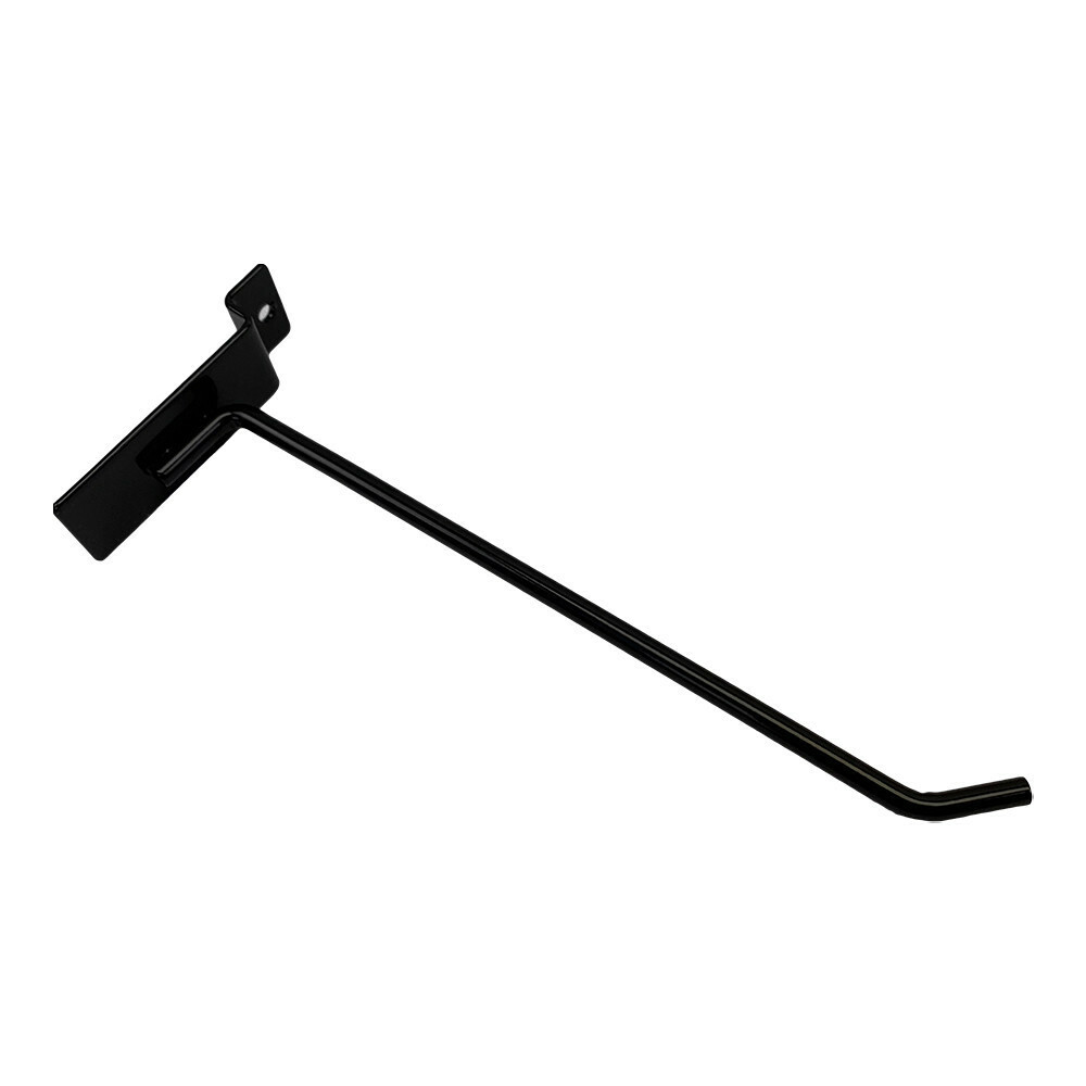 8" Slatwall Hook Panel Display Hooks, 1/4" Thickness Metal, Black - PACK 2
