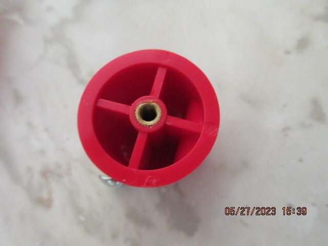 6 Vintage Knobs Wardrobe RED Plastic Pulls Cylinder Finger Grip Cabinet Drawer