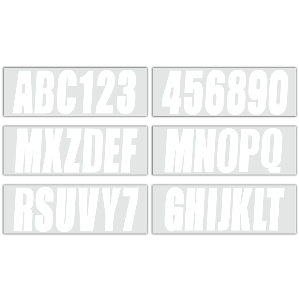 White Alpha-Numeric Registration Identification Number Stickers Decals for Boat