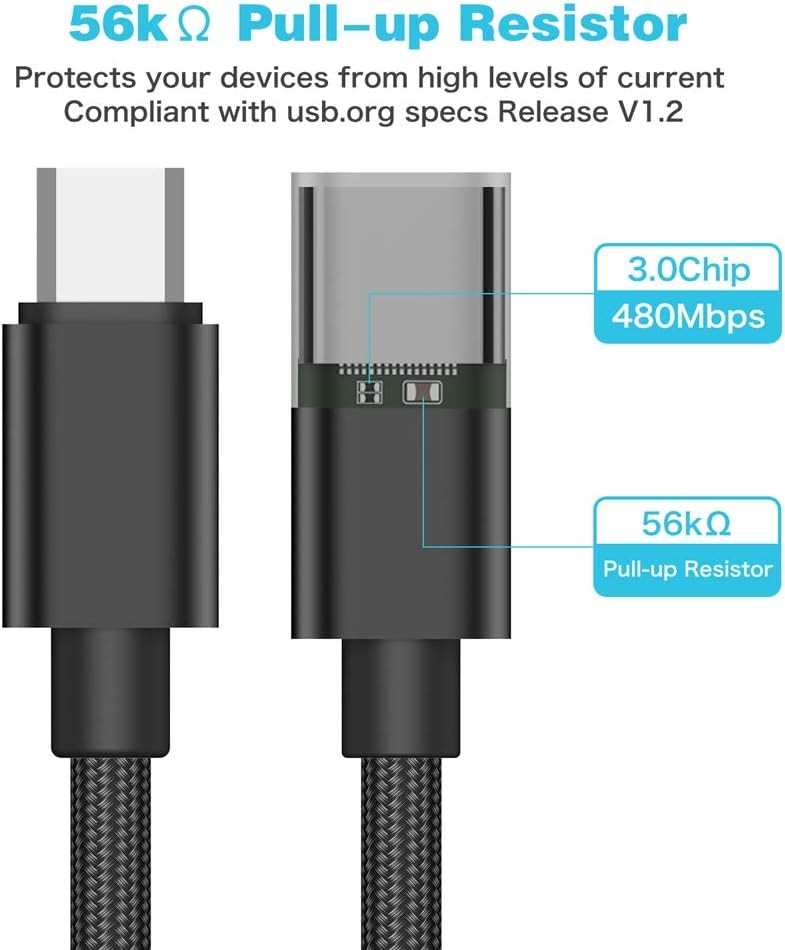 USB C to Micro Adapter, KUXIYAN (2 Pack) Type C Female Black