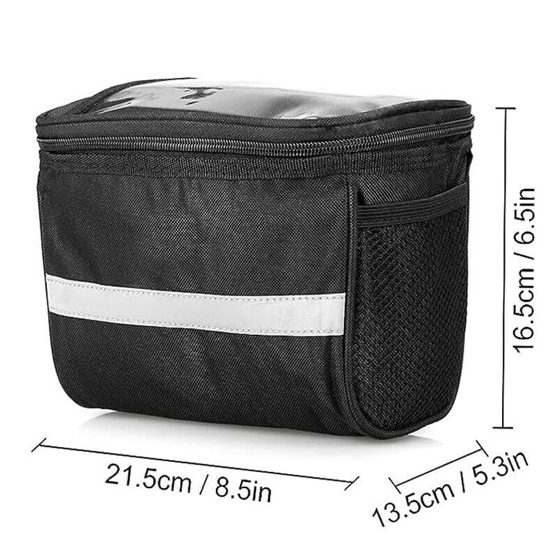 Bike Handlebar Basket Multi-Purpose Detachable Bicycle Front Frame Storage Bag