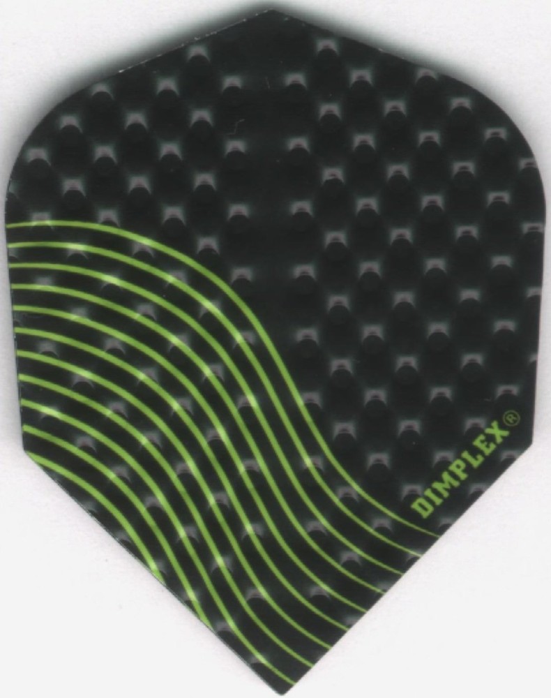 Black and Green Dimplex Dart Flights: 3 per set