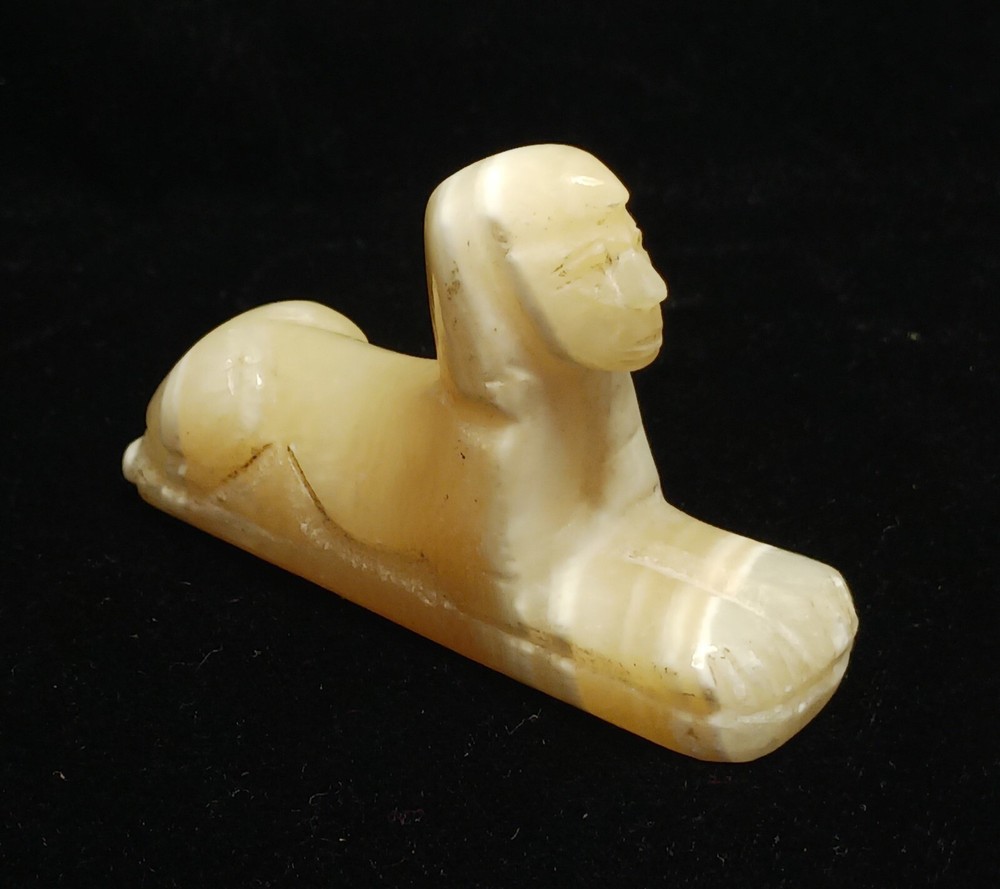 SPHINX Hand Carved Egyptian Alabaster Stone Sphinx