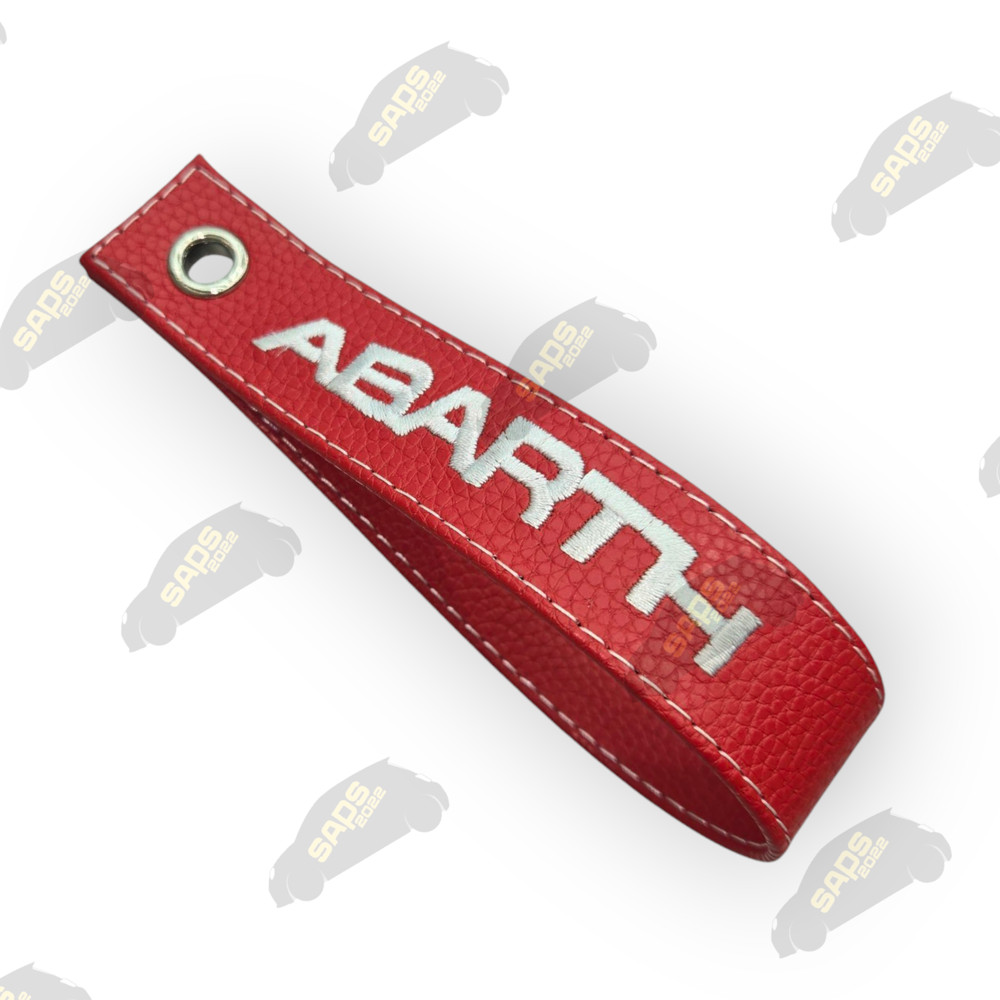 Abarth Red / White Stitch Leather Interior Boot Pull Strap Handle Fiat 500