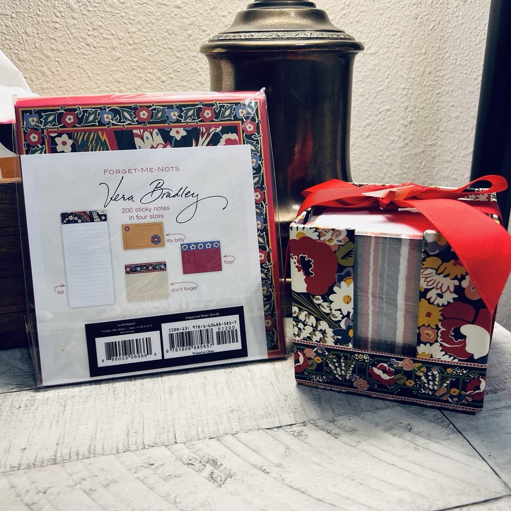 Vera Bradley Take Note Cube and Forget Me Not Sticky Notes