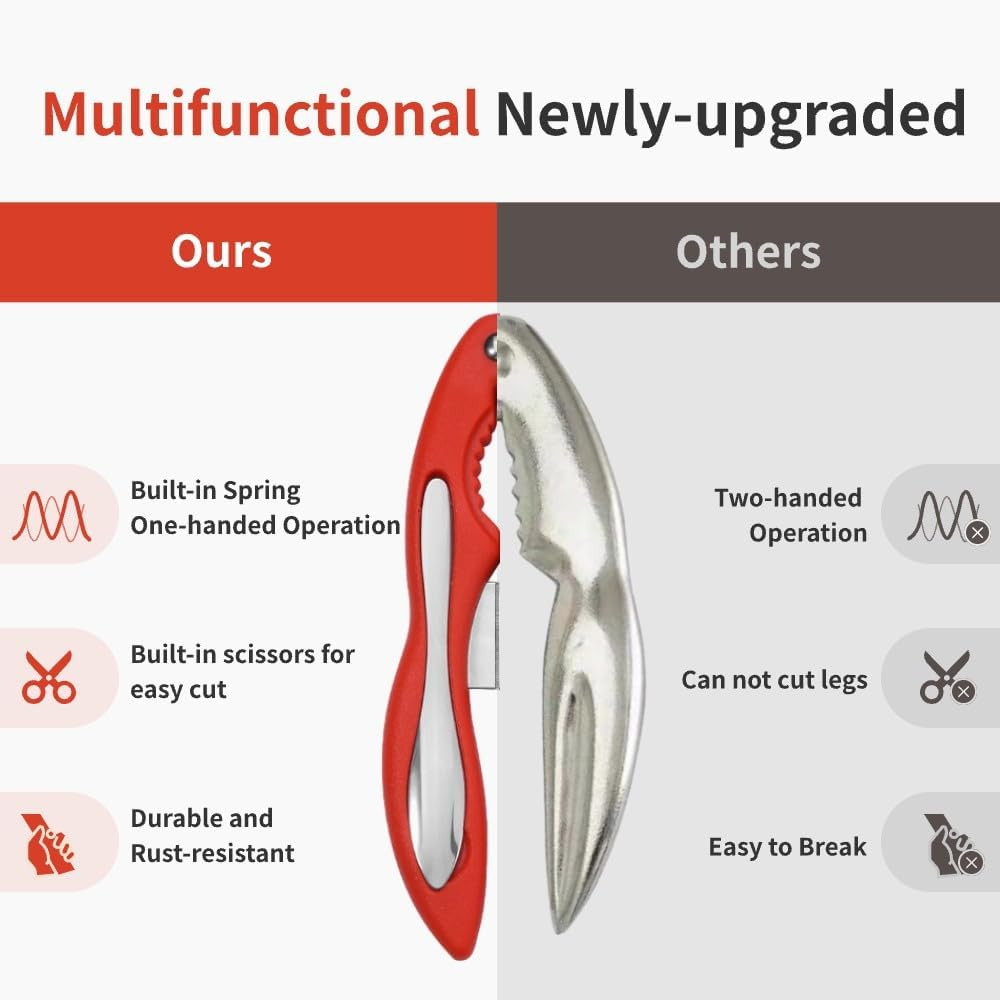 2PCS Crab Crackers and Tools Multifunctional Crab Leg Crackers Efficient Lobster
