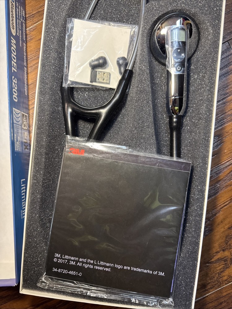 3M Littmann 3200 Electronic Stethoscope On-Board Recording, Bluetooth Black
