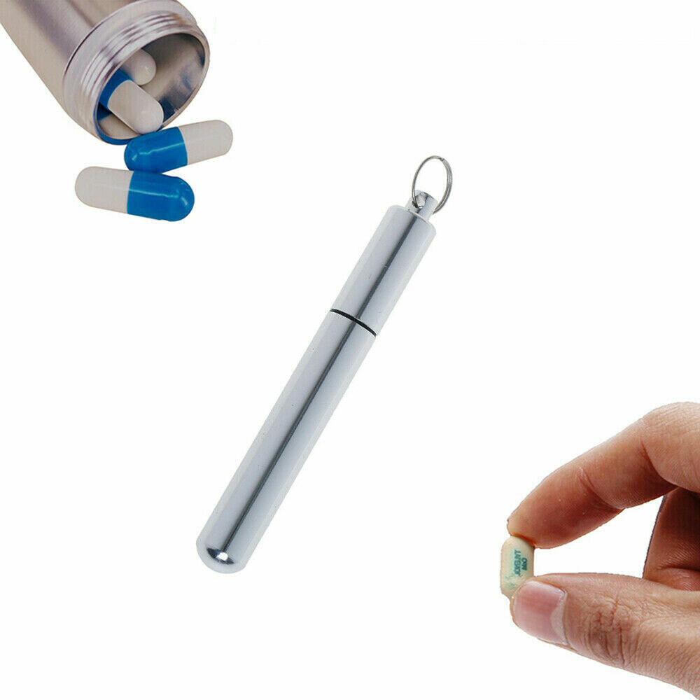 General Keychain Waterproof Pill Box Bottle Holder Container Ear Spoon Tool