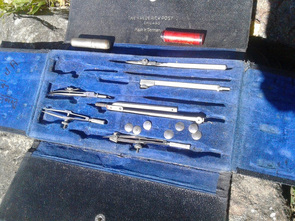 Vintage Drafting Set Germany Frederick Post Chicago
