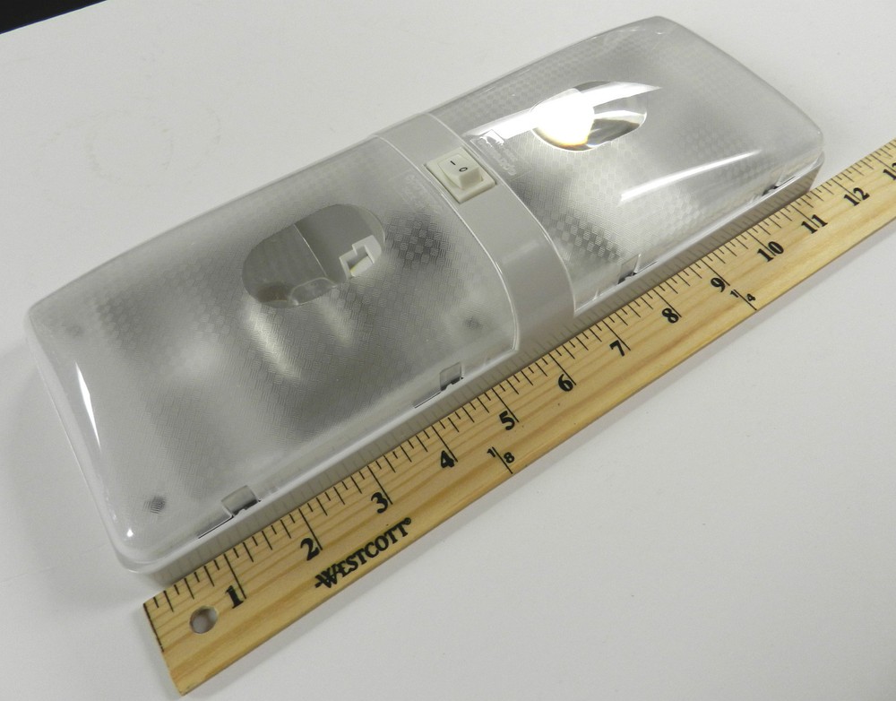 (1) Double Dome Cargo Light 12V Ceiling Interior Camper RV Trailer Incandescent