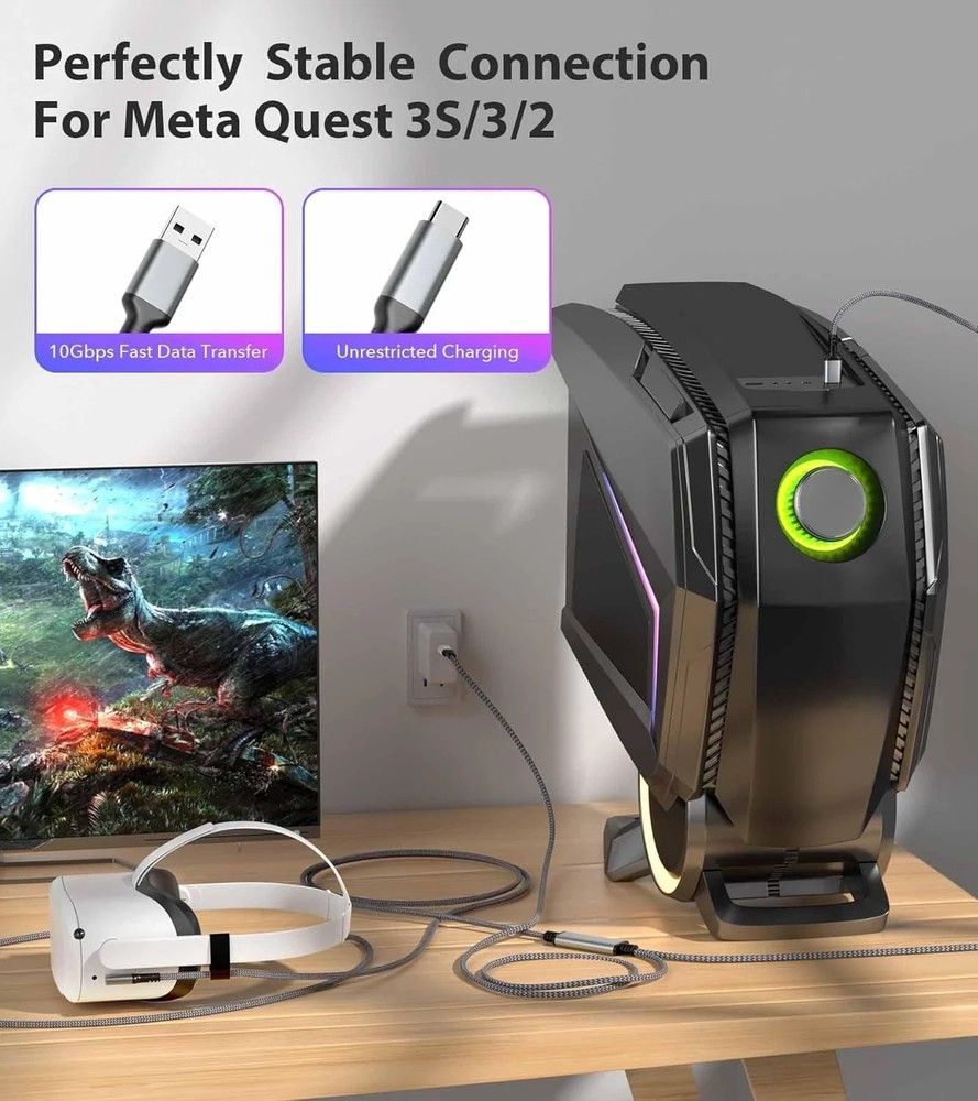 Link Cable 16FT for Meta Quest 3S, Quest 3, Oculus Quest 2/Pro Accessories