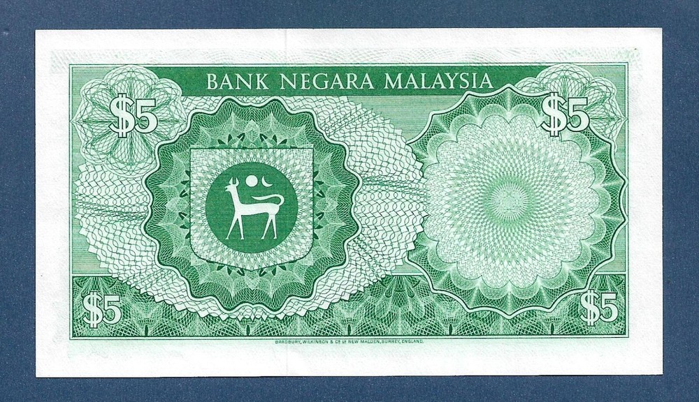 (DN) Malaysia 5 Ringgit 1976 P-14a UNC