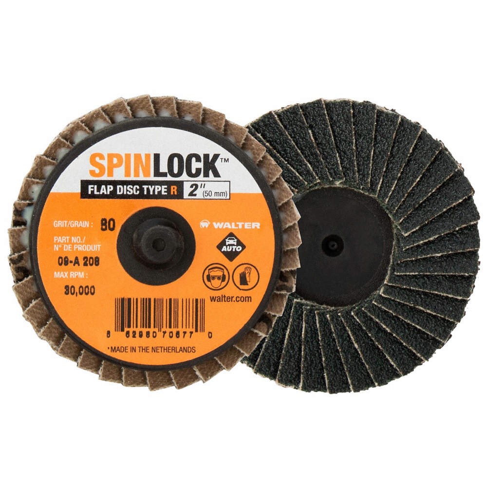 WALTER SURFACE TECHNOLOGIES 801WD1 PK 10 Flap Disc,Threaded Hole,3" dia,Dark Gre