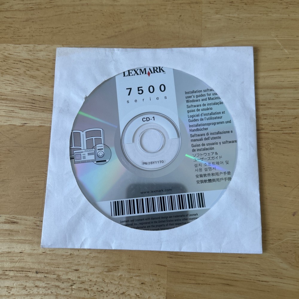 Lexmark 7500 series Printer Installation Software Disk CD