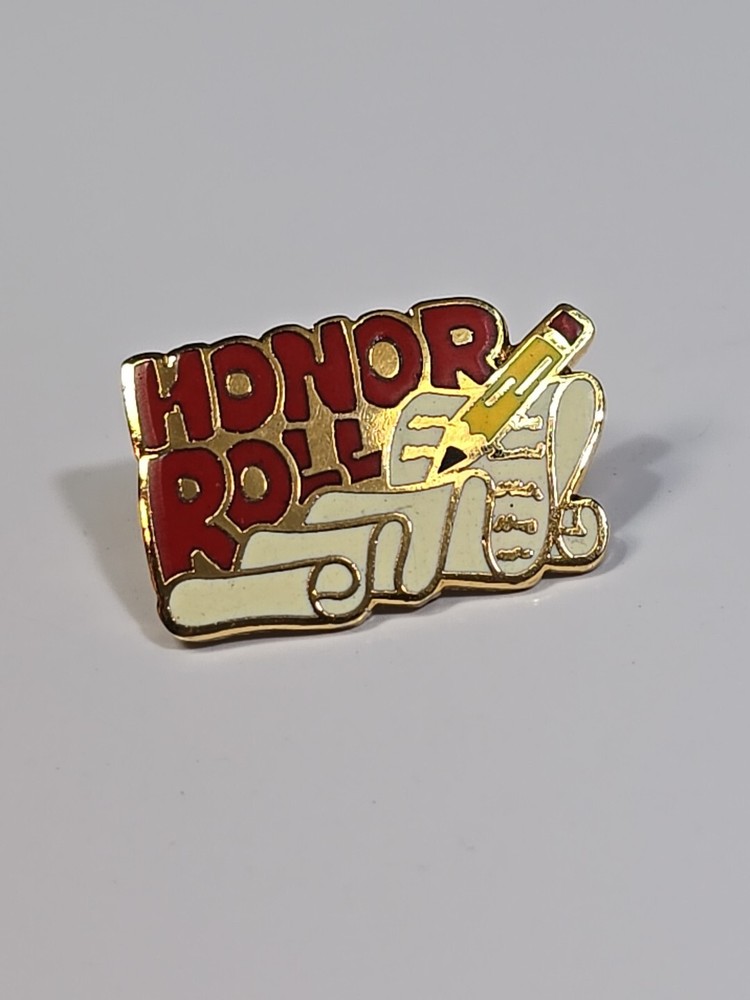 Honor Roll Scroll & Yellow Pencil Lapel Pin