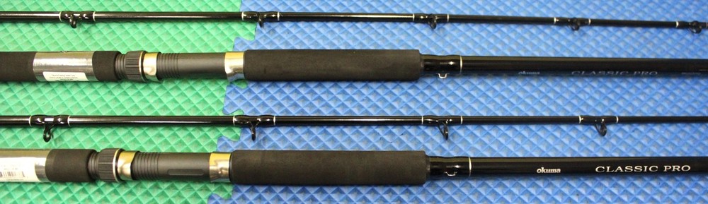 Okuma Classic Pro 9' 0" Trolling Rod Mooching CPM-90M-CT Chartreuse Tip 2-Pack!
