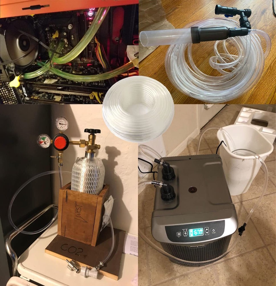 50 Feet PVC- 3/8" ID Clear Vinyl Tubing Food Grade Multipurpose Tube for Beer...