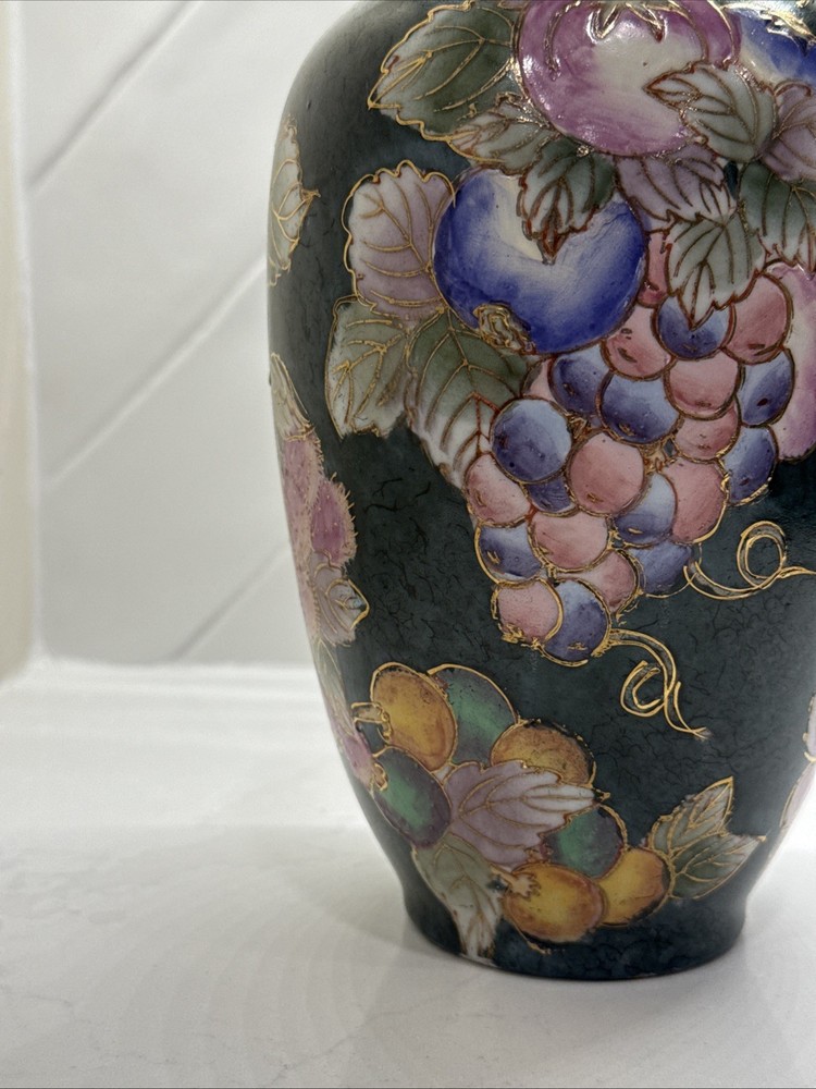 Andrea By Adela Hand Painted Fruit Vase 10”