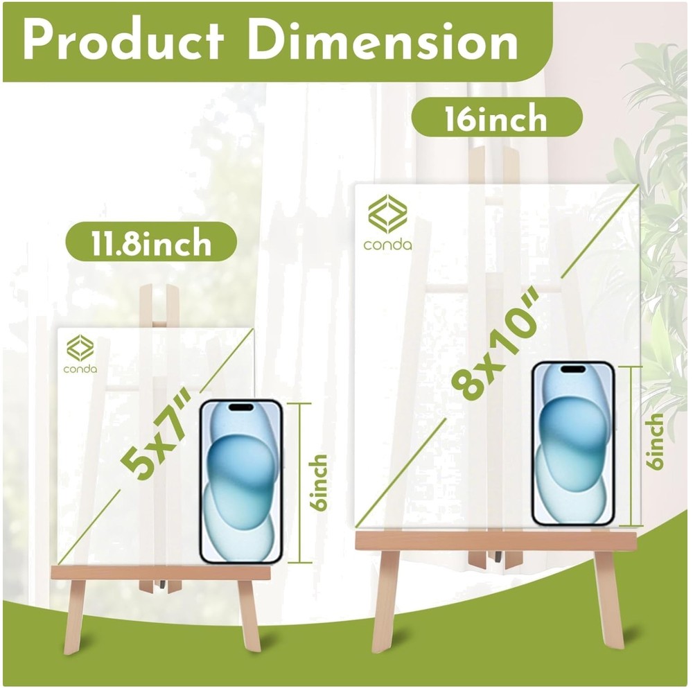 11.8" Pine Desk Easel for Art Display, 12 Pack
