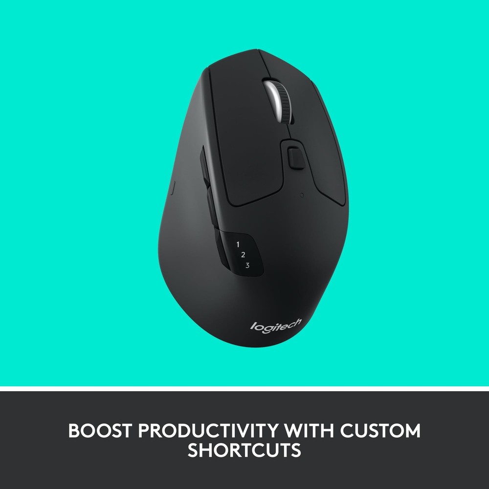 Logitech M720 Triathlon Multi-Device Wireless Mouse, Bluetooth, USB Unifying ...