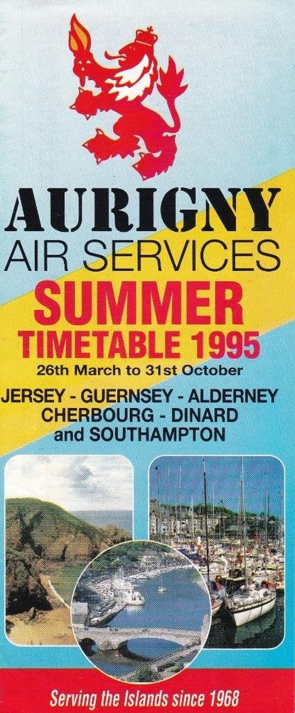 1995 Aurigny Air Services flight timetable