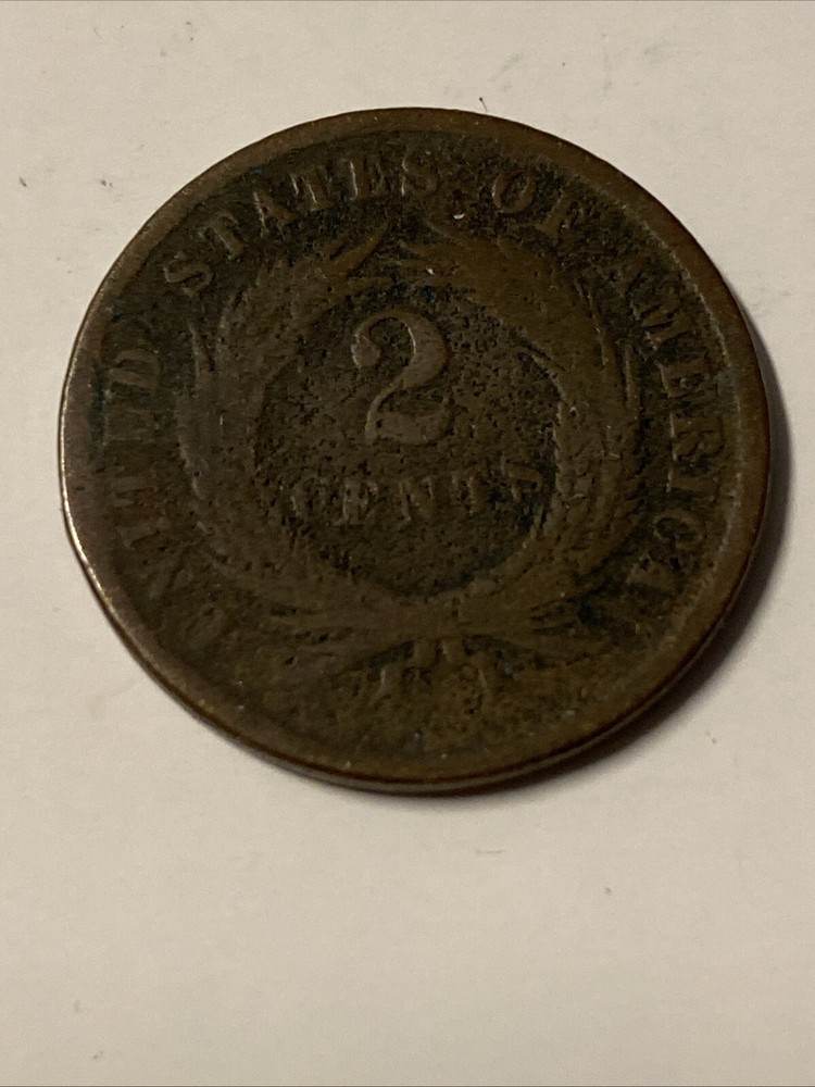 1864 U.S. TWO CENT PC. - OLD COPPER CIVIL WAR ERA PIECE