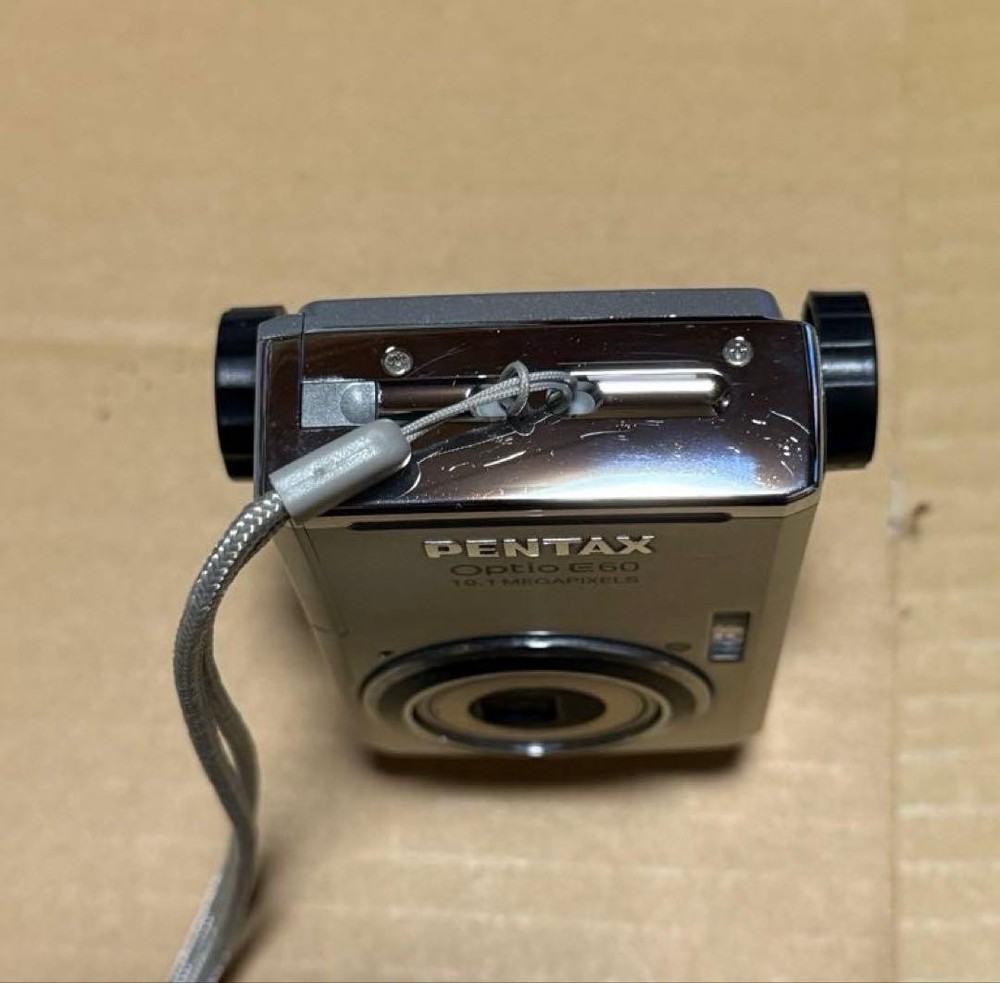 PENTAX Optio E60 Silver Compact Digital Camera Working Used Japan