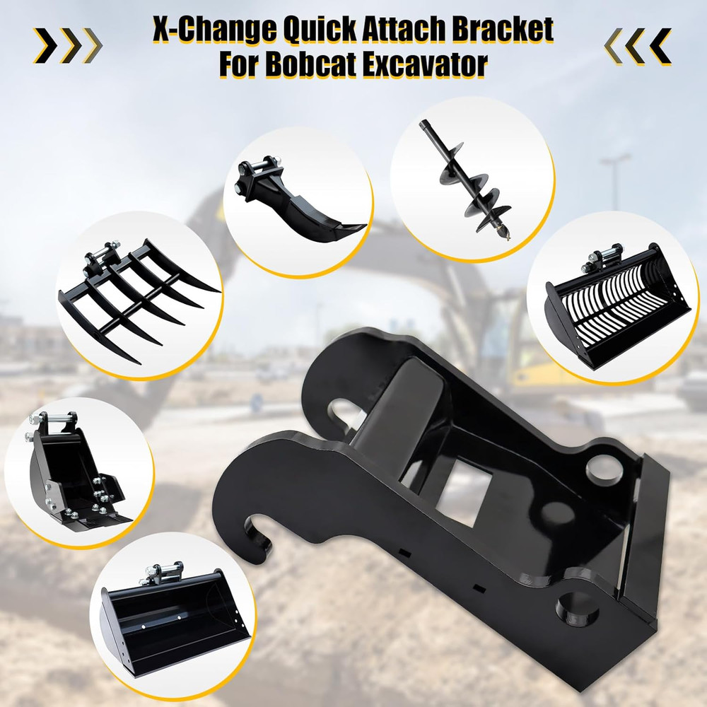 X-Change Coupler Bracket, Mini Excavator Quick Change Hitch Attachments, Small E